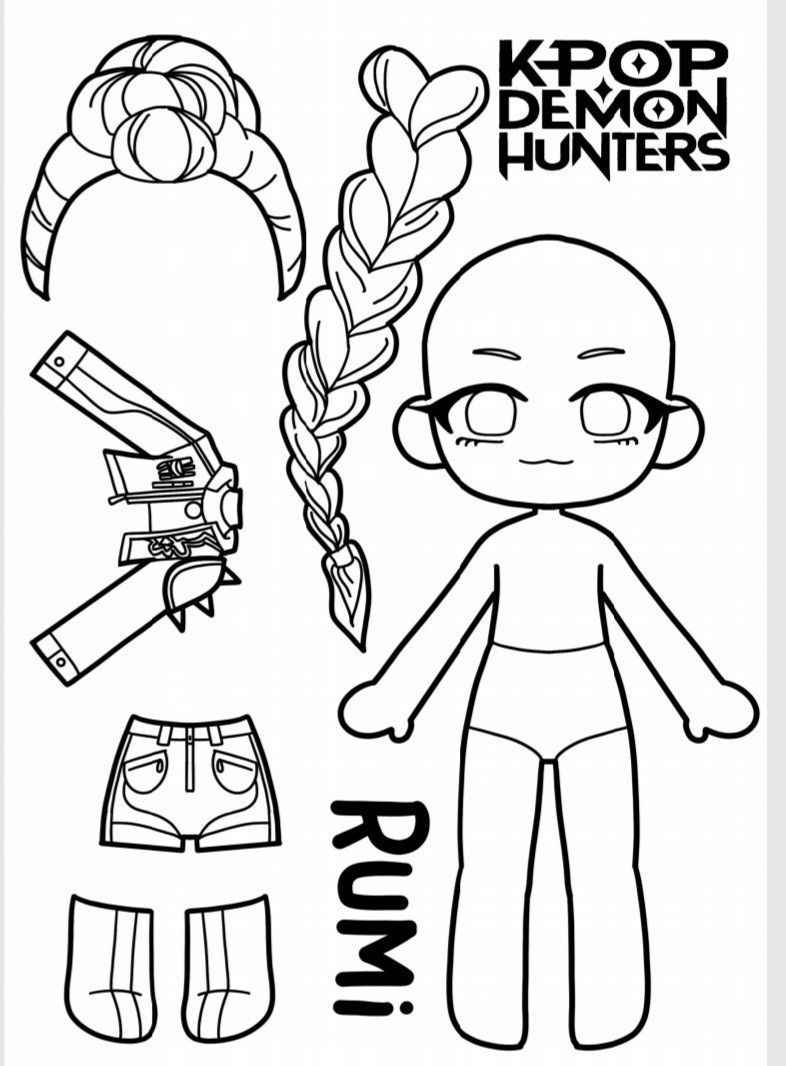 Desenho de Rumi Guerreira Do Kpop Huntrx Desenho Colorir Imprimir 1
