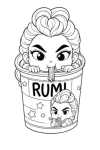 Desenho de Rumi Guerreira Do Kpop Huntrx Desenho Colorir Imprimir 2