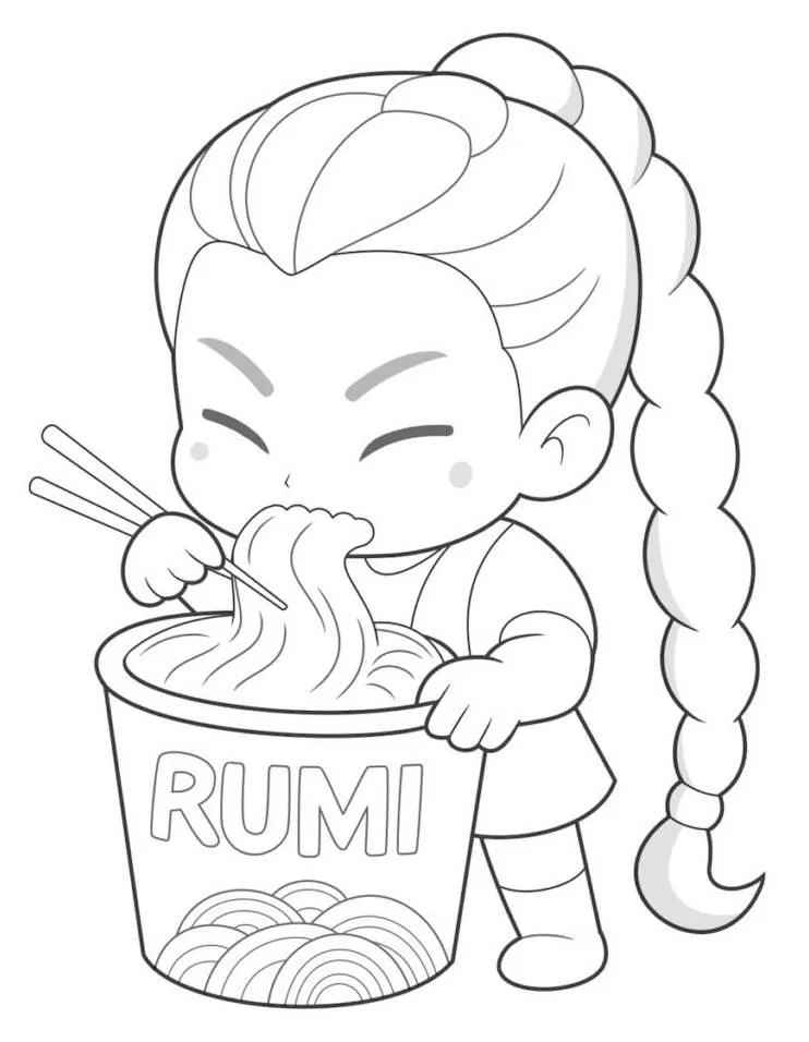 Desenho de Rumi Guerreira Do Kpop Huntrx Desenho Colorir Imprimir 3