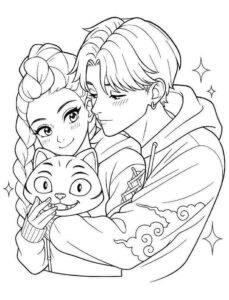 Desenho de Rumi Guerreira Do Kpop Huntrx Desenho Colorir Imprimir 6