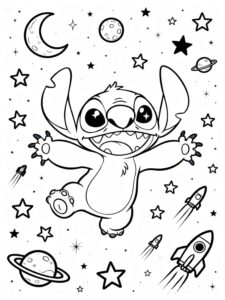 Desenho de Stitch Entre As Estrelas Universo Para Colorir E Inprimir