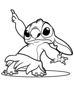 Desenho de Stitch Havaiano Prancha Lilo Colorir