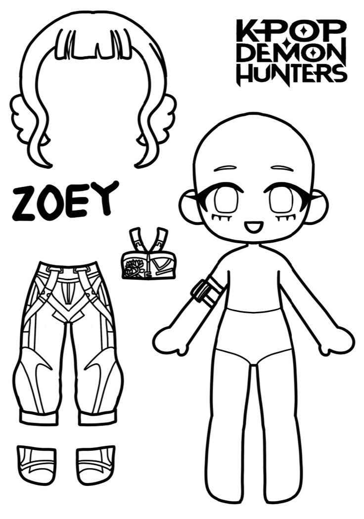 Desenho de Zoey Guerreira Do Kpop Huntrx Desenho Colorir Imprimir 1