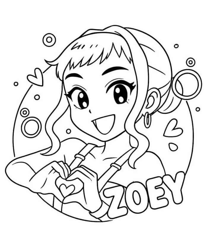 Desenho de Zoey Guerreira Do Kpop Huntrx Desenho Colorir Imprimir 4