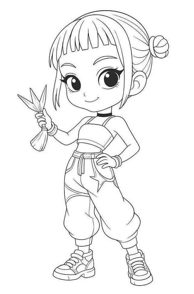 Desenho de Zoey Guerreira Do Kpop Huntrx Desenho Colorir Imprimir 7