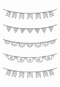 Desenho de Bandeirinhas Juninas Para Pintar E Colorir