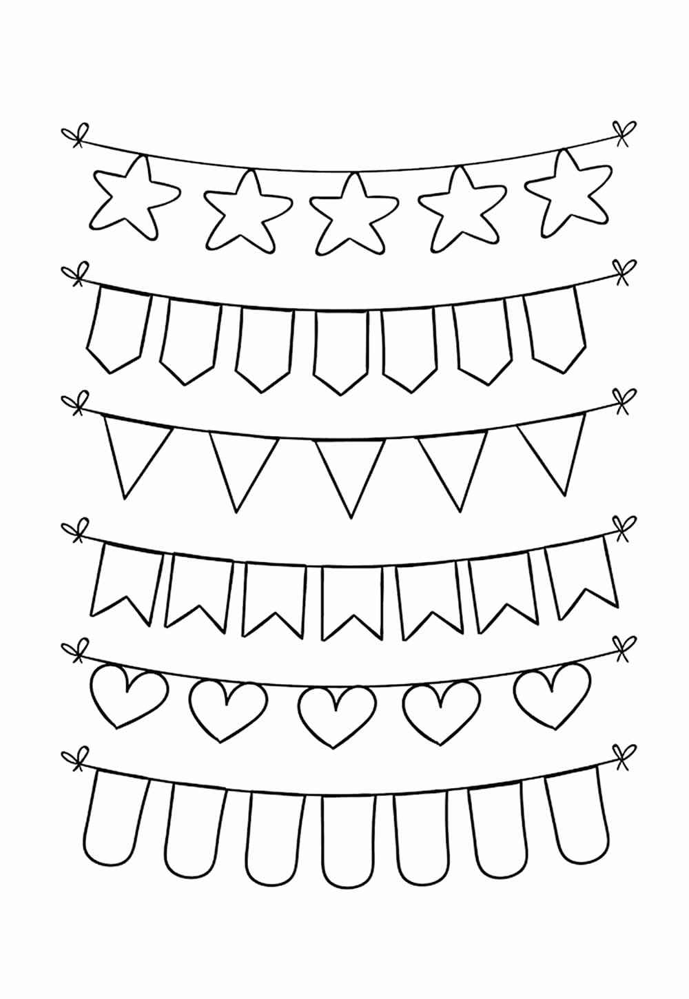 Desenho de Bandeirinhas Juninas