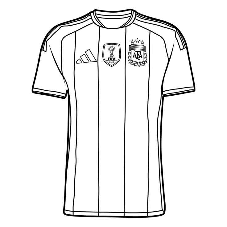 Desenho de Camisa Da Selecao Argentina Desenho Para Colorir