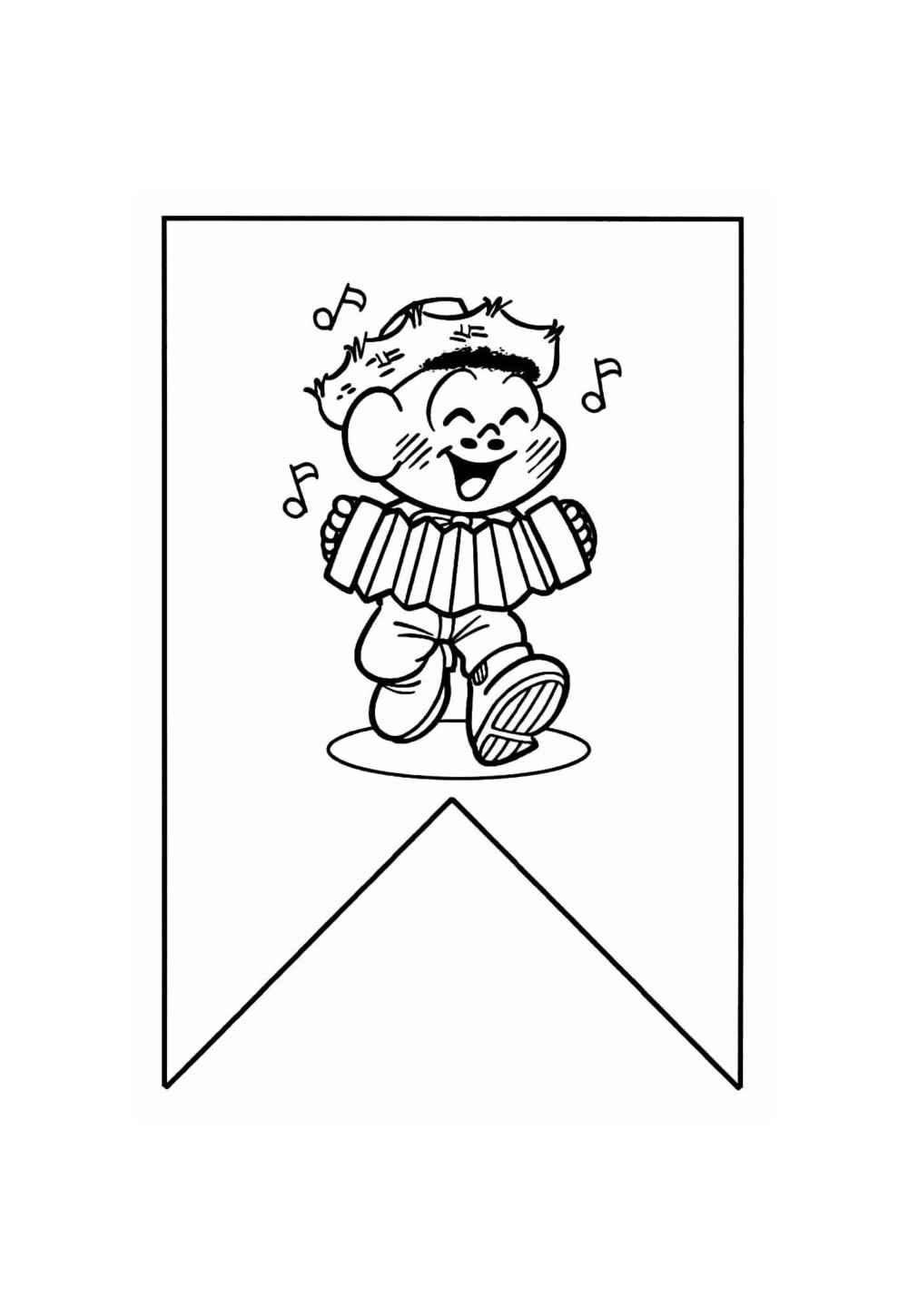 Desenho de Desenho De Bandeirinha Junina   Cascão   Turma Da Mônica