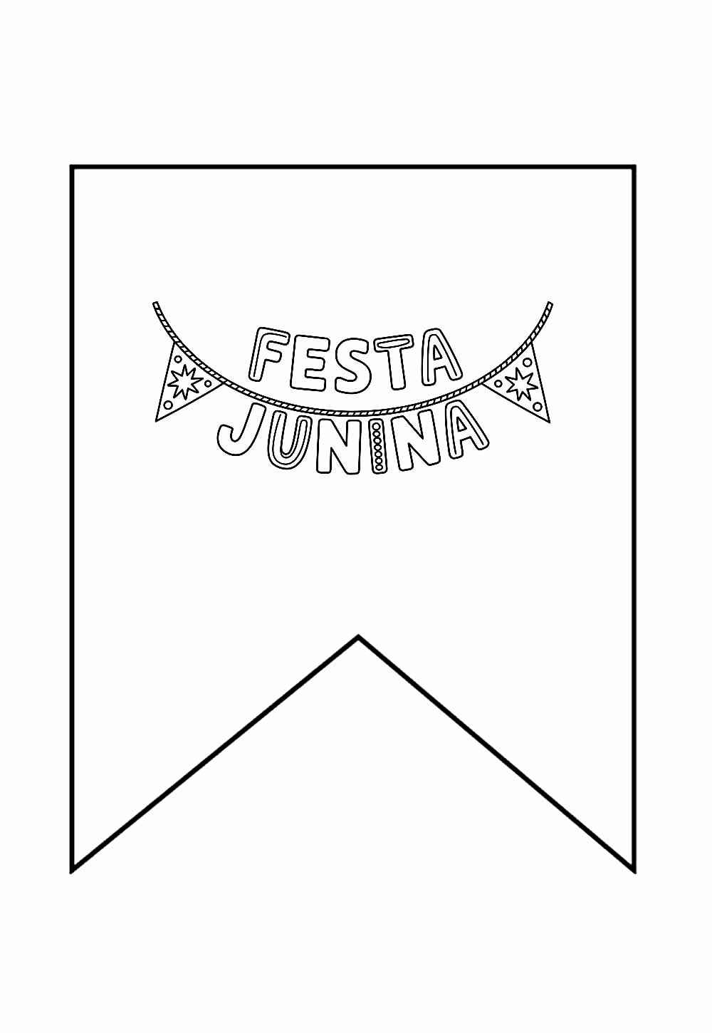 Desenho de Desenhos De Bandeirinhas Juninas Para Colorir