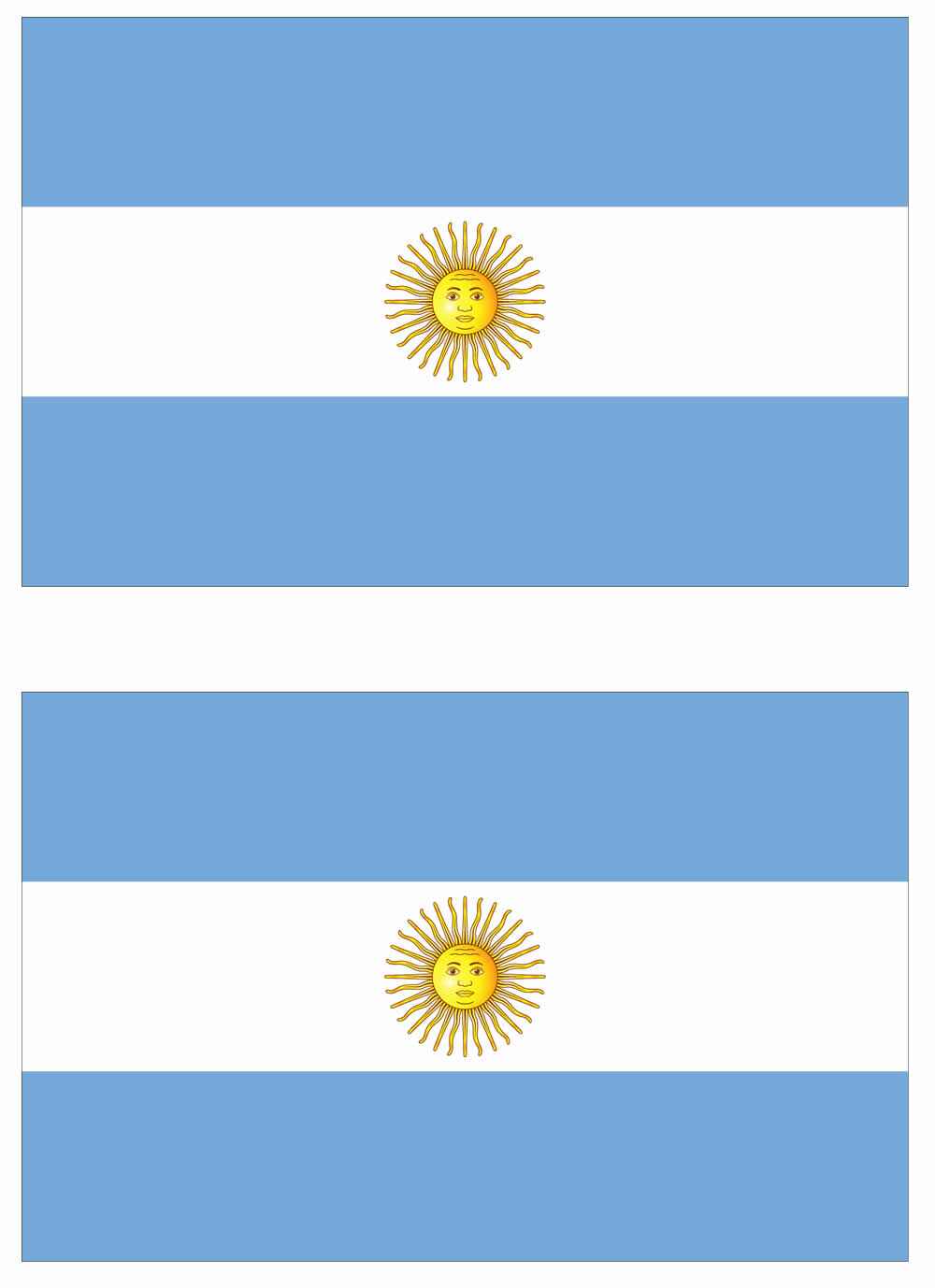Desenho de Duas Bandeiras Da Argentina Para Imprimir