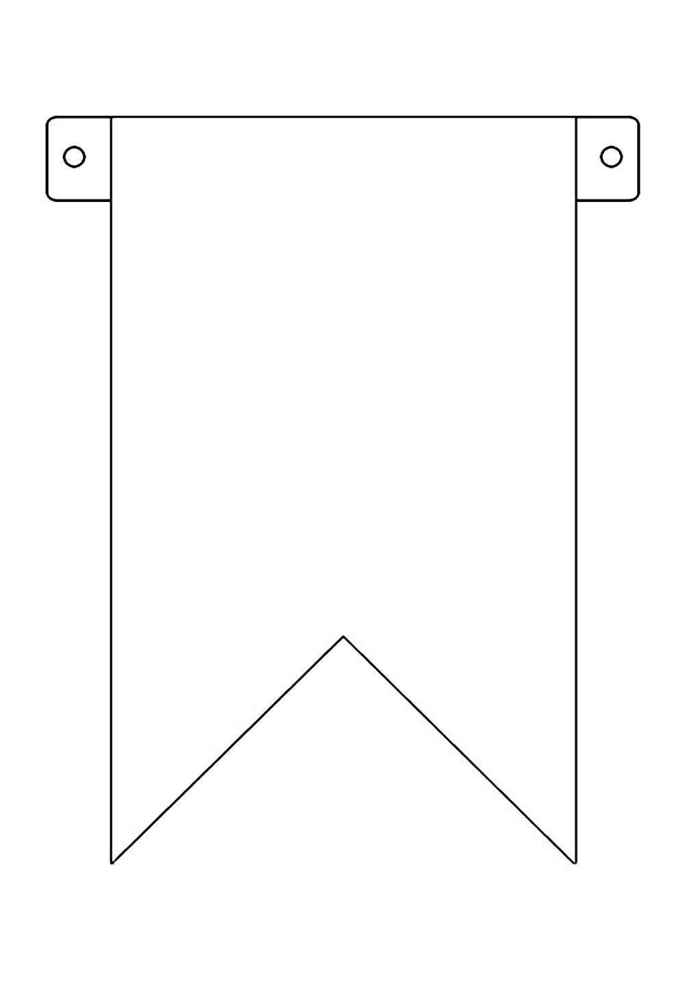 Desenho de Molde De Bandeirinha De São João