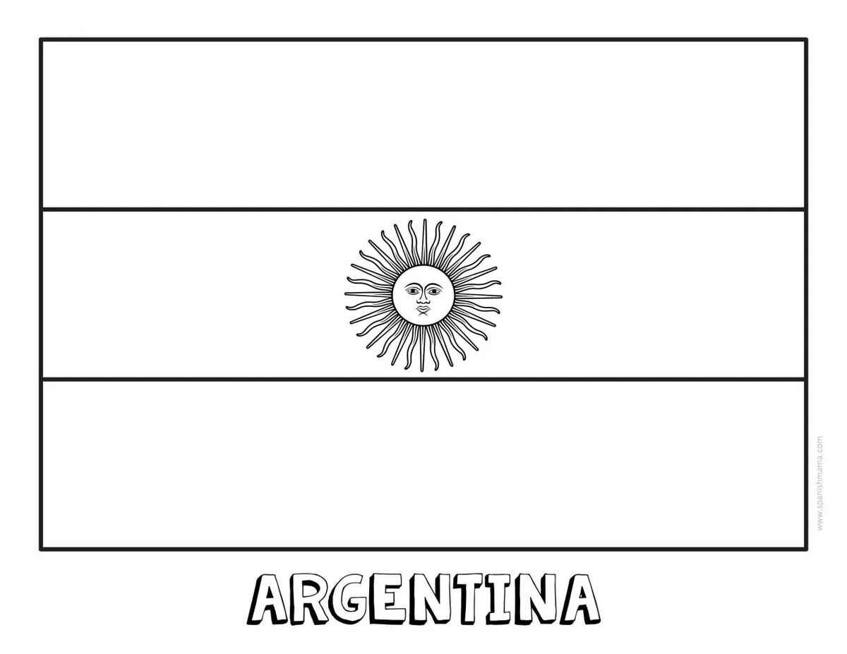 Desenho de Bandeira Da Argentina Desenho Colorir Imprimir 1