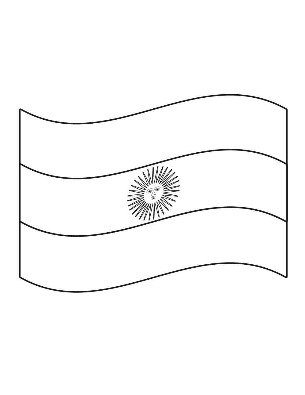 Desenho de Bandeira Da Argentina Desenho Colorir Imprimir 2
