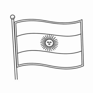 Desenho de Bandeira Da Argentina Desenho Colorir Imprimir 3