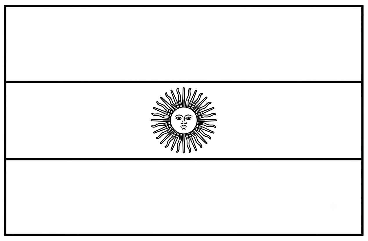 Desenho de Bandeira Da Argentina Desenho Colorir Imprimir 6