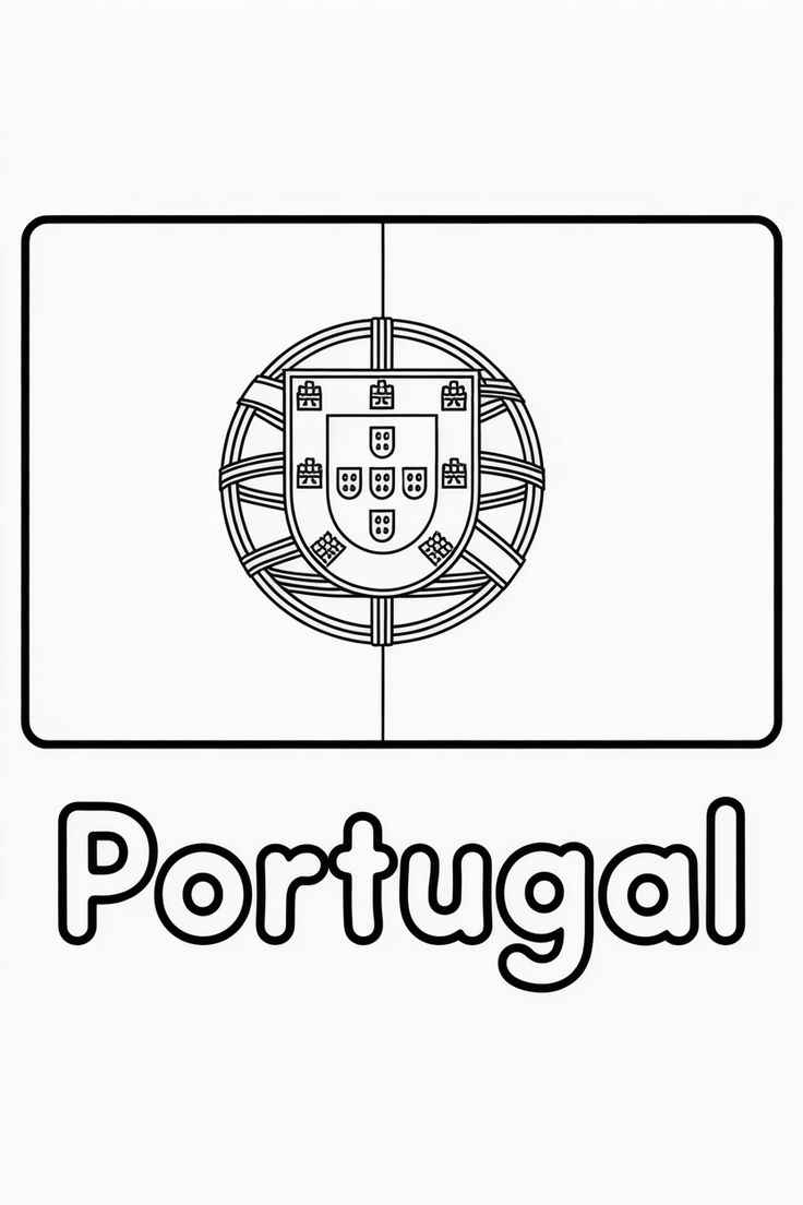 Desenho de Bandeira De Portugal Desenho Colorir Imprimir 02