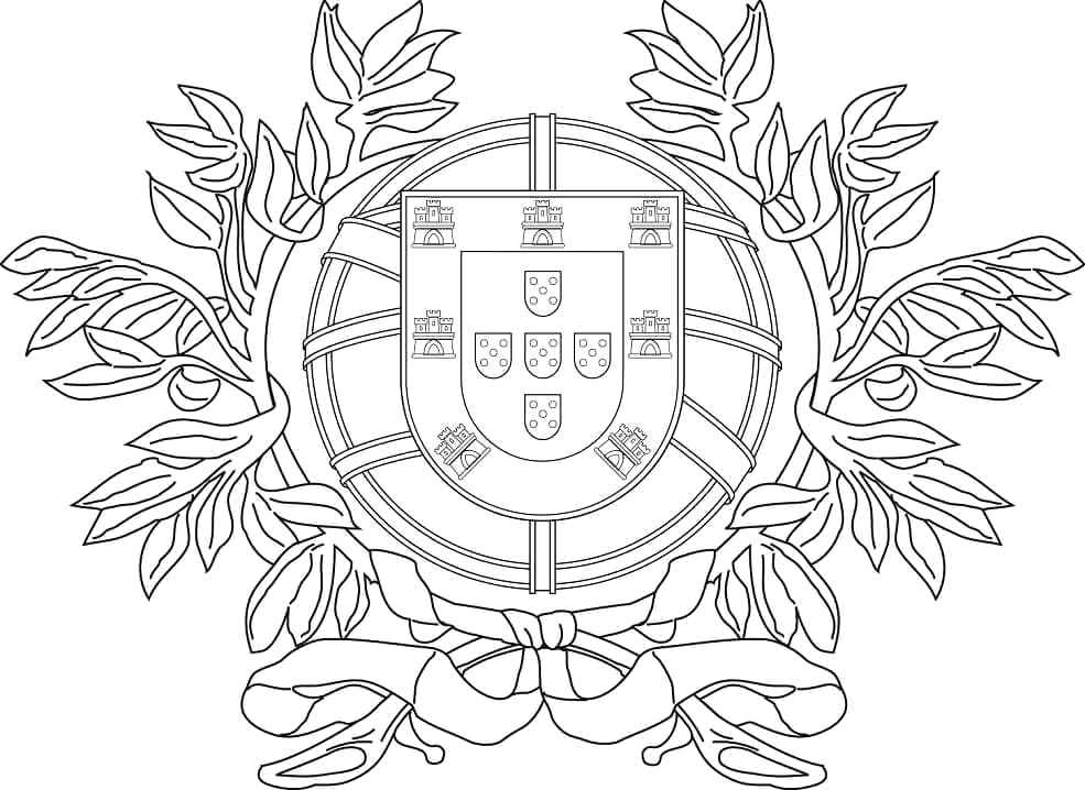 Desenho de Bandeira De Portugal Desenho Colorir Imprimir 08