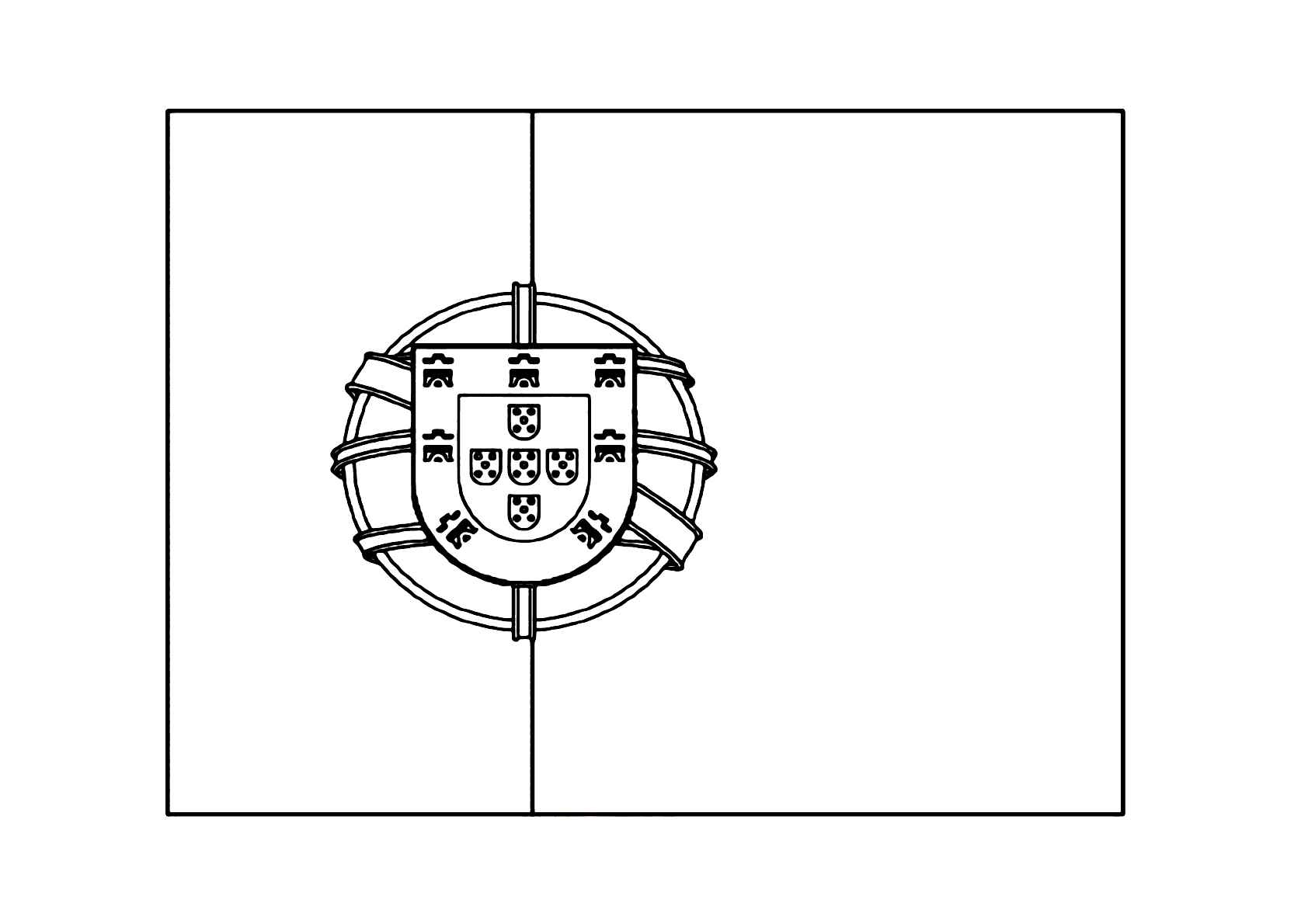 Desenho de Bandeira De Portugal Desenho Colorir Imprimir 09