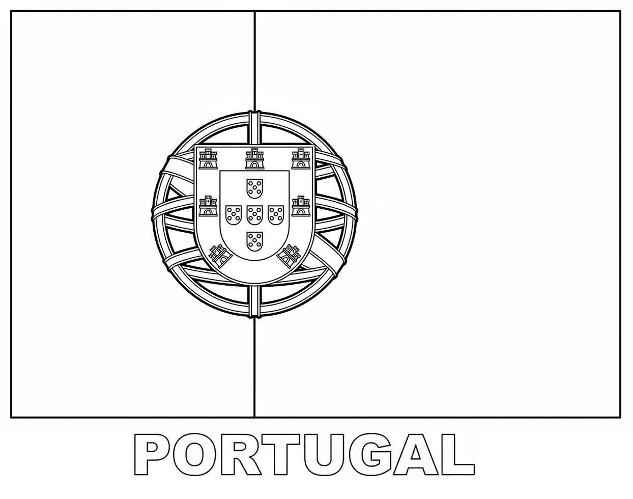 Desenho de Bandeira De Portugal Desenho Colorir Imprimir 12