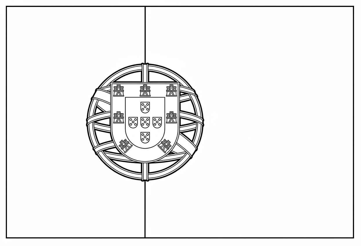 Desenho de Bandeira De Portugal Desenho Colorir Imprimir 13