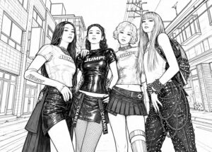 Desenho de Blackpink Desenho Colorir Imprimir 01
