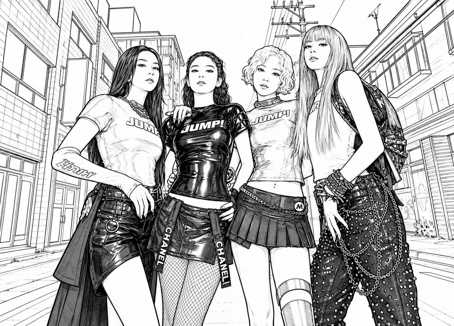 Desenho de Blackpink Desenho Colorir Imprimir 01