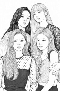 Desenho de Blackpink Desenho Colorir Imprimir 02