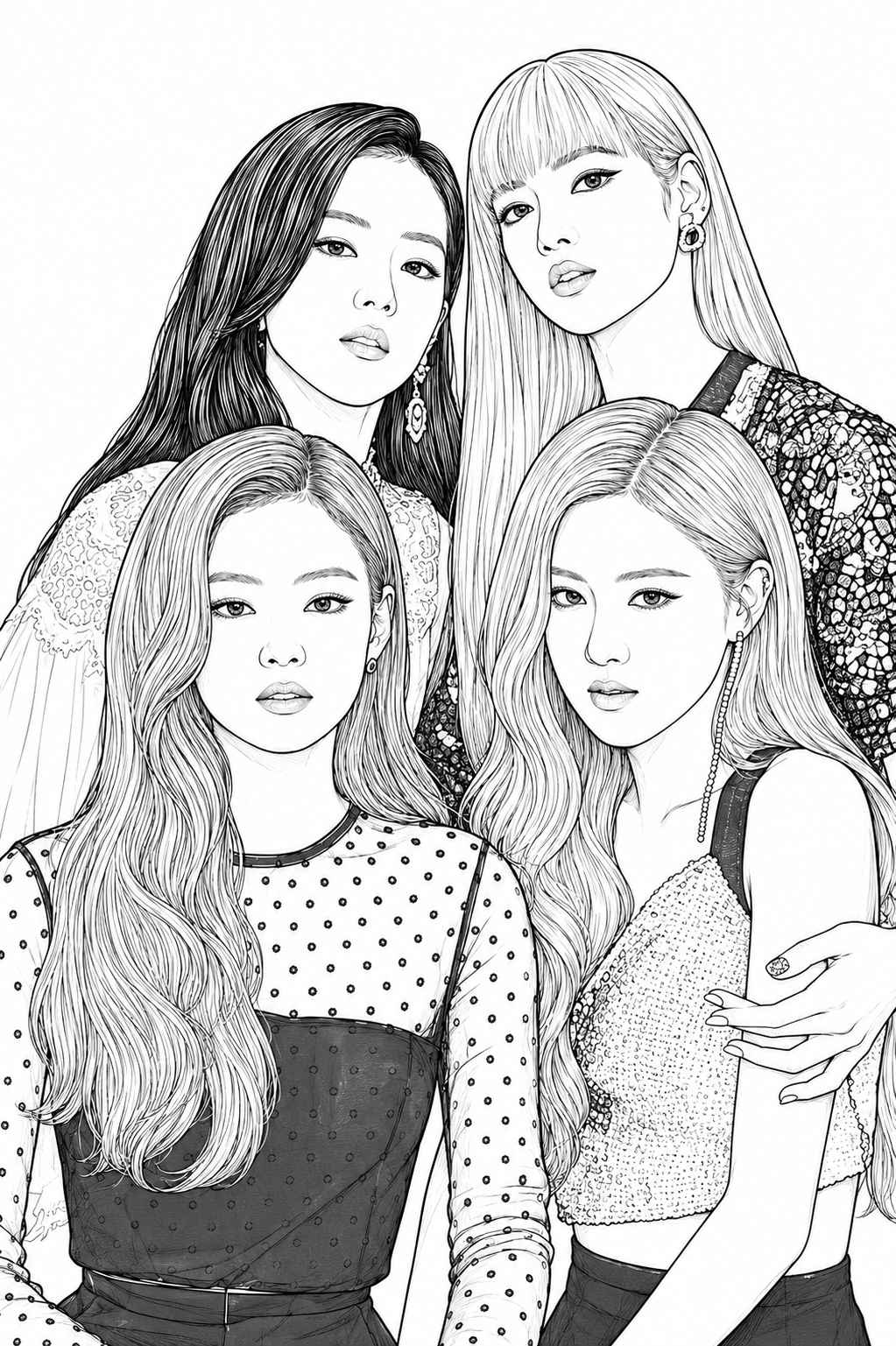 Desenho de Blackpink Desenho Colorir Imprimir 02
