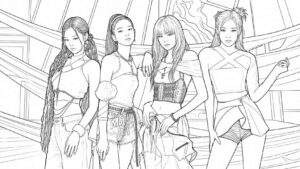 Desenho de Blackpink Desenho Colorir Imprimir 03