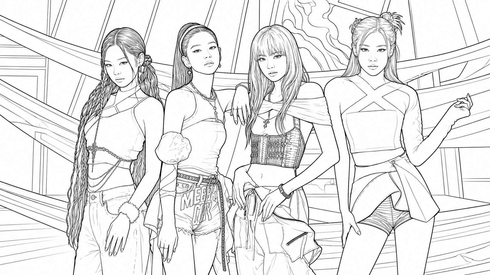 Desenho de Blackpink Desenho Colorir Imprimir 03