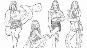 Desenho de Blackpink Desenho Colorir Imprimir 04