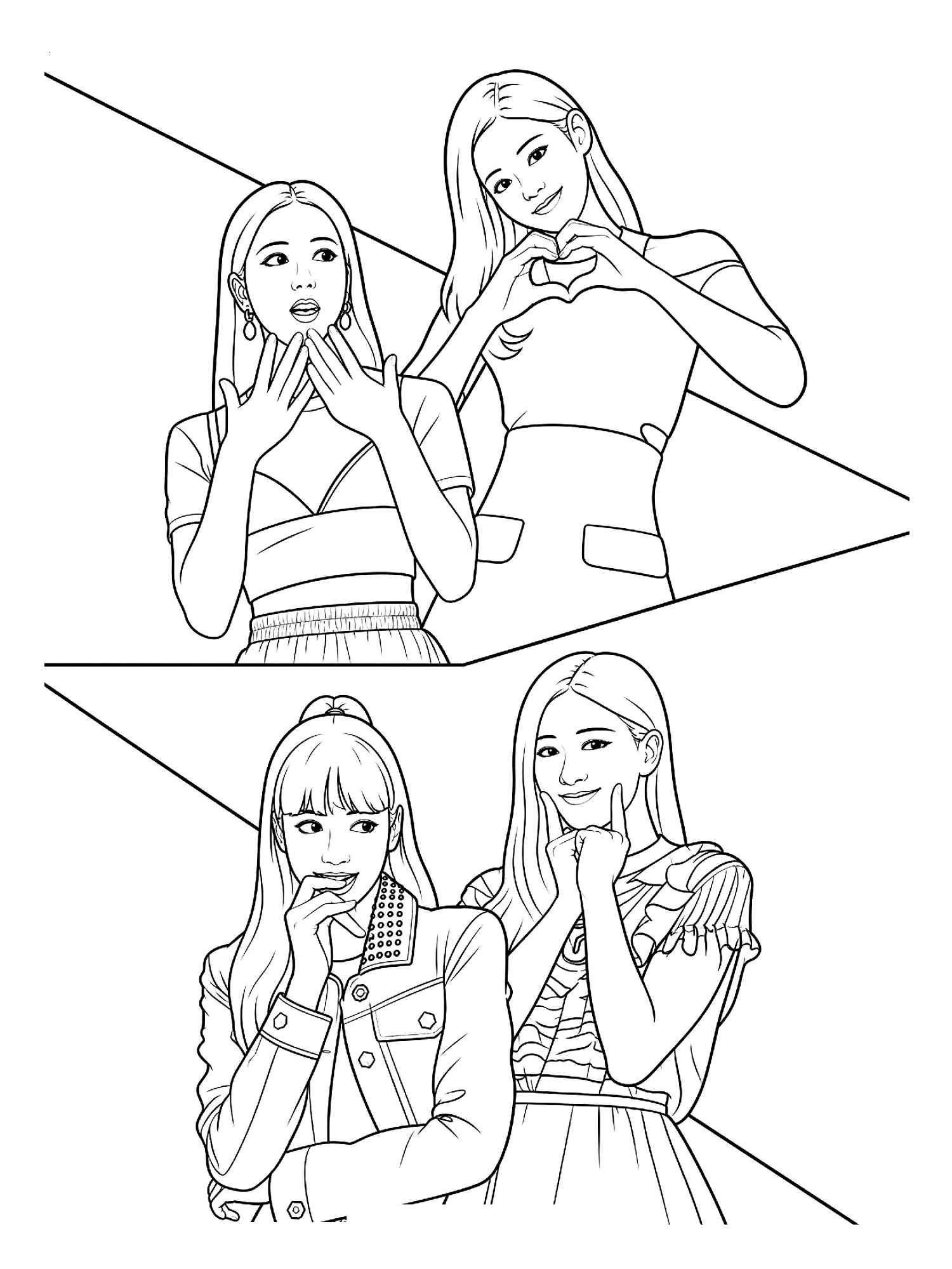 Desenho de Blackpink Desenho Colorir Imprimir 07
