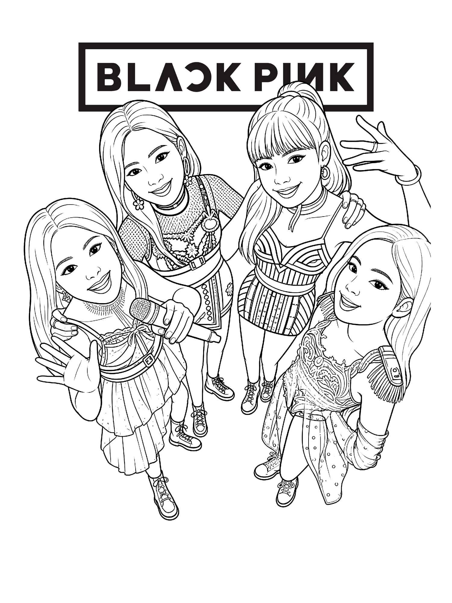 Desenho de Blackpink Desenho Colorir Imprimir 09