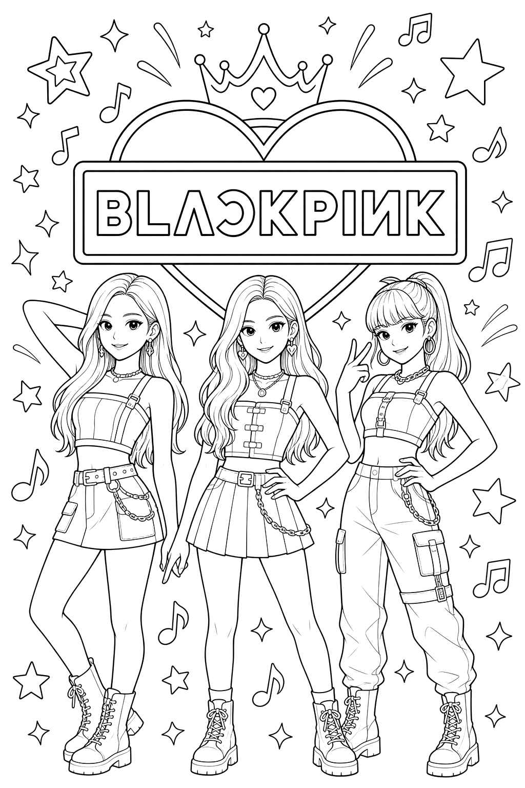 Desenho de Blackpink Desenho Colorir Imprimir 18