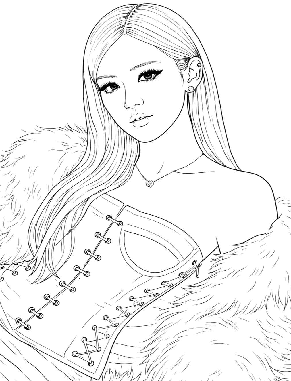 Desenho de Blackpink Desenho Colorir Imprimir 27