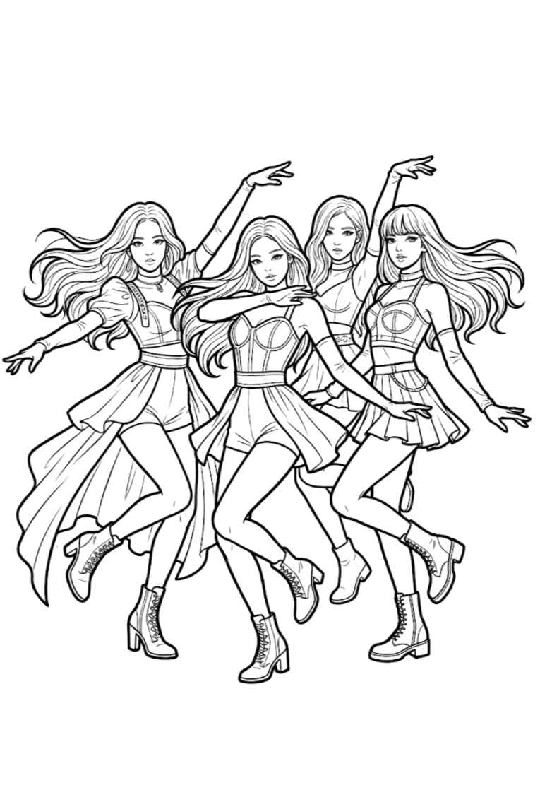 Desenho de Blackpink Desenho Colorir Imprimir 28