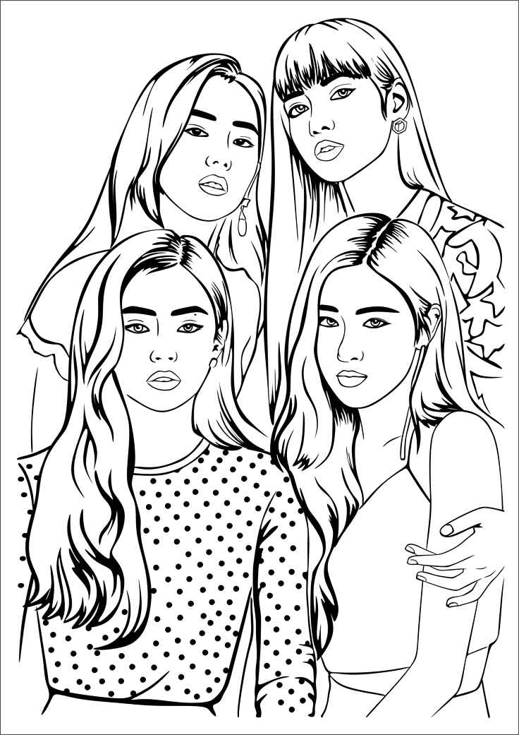 Desenho de Blackpink Desenho Colorir Imprimir 29