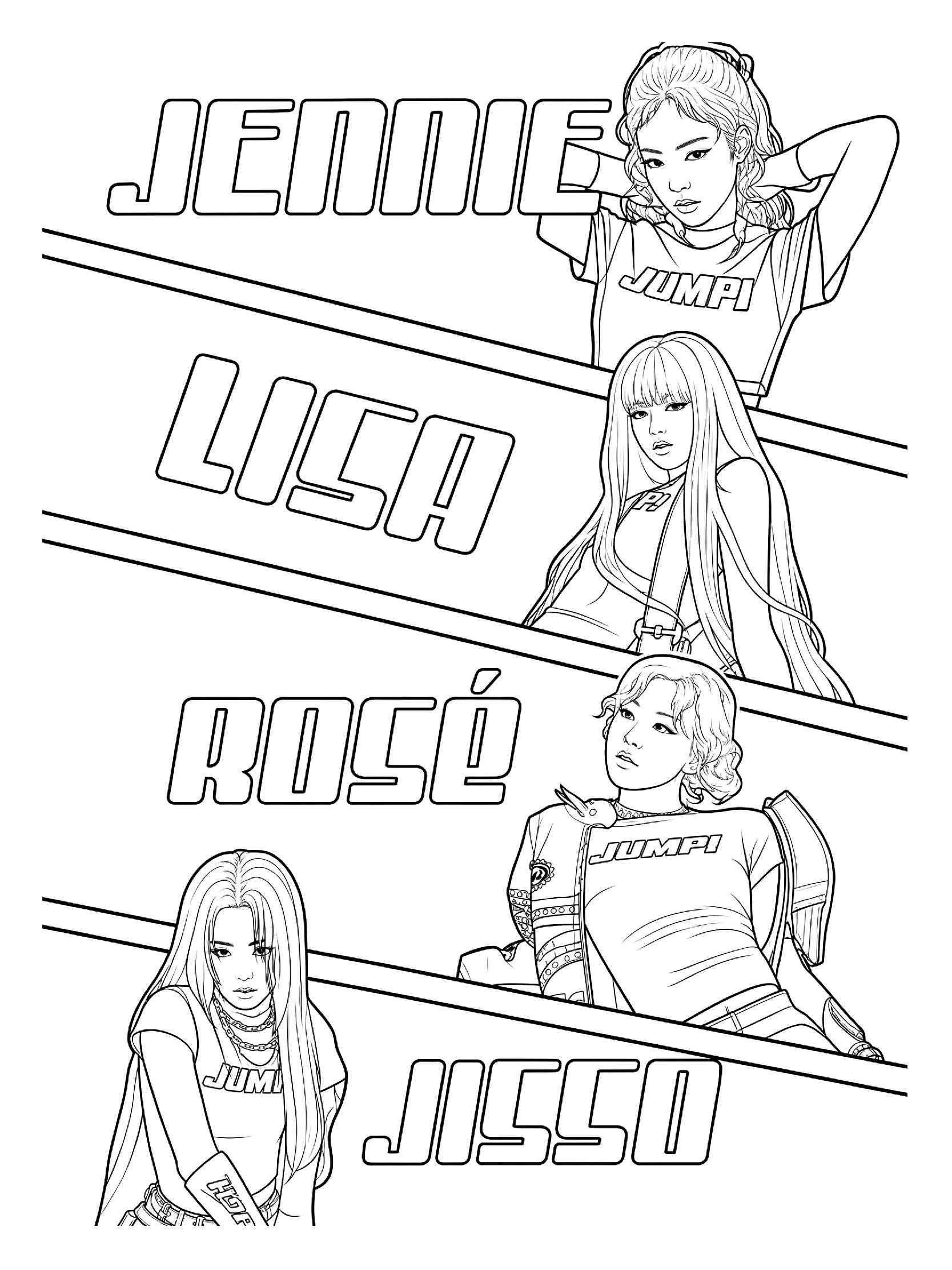 Desenho de Blackpink Desenho Colorir Imprimir 38