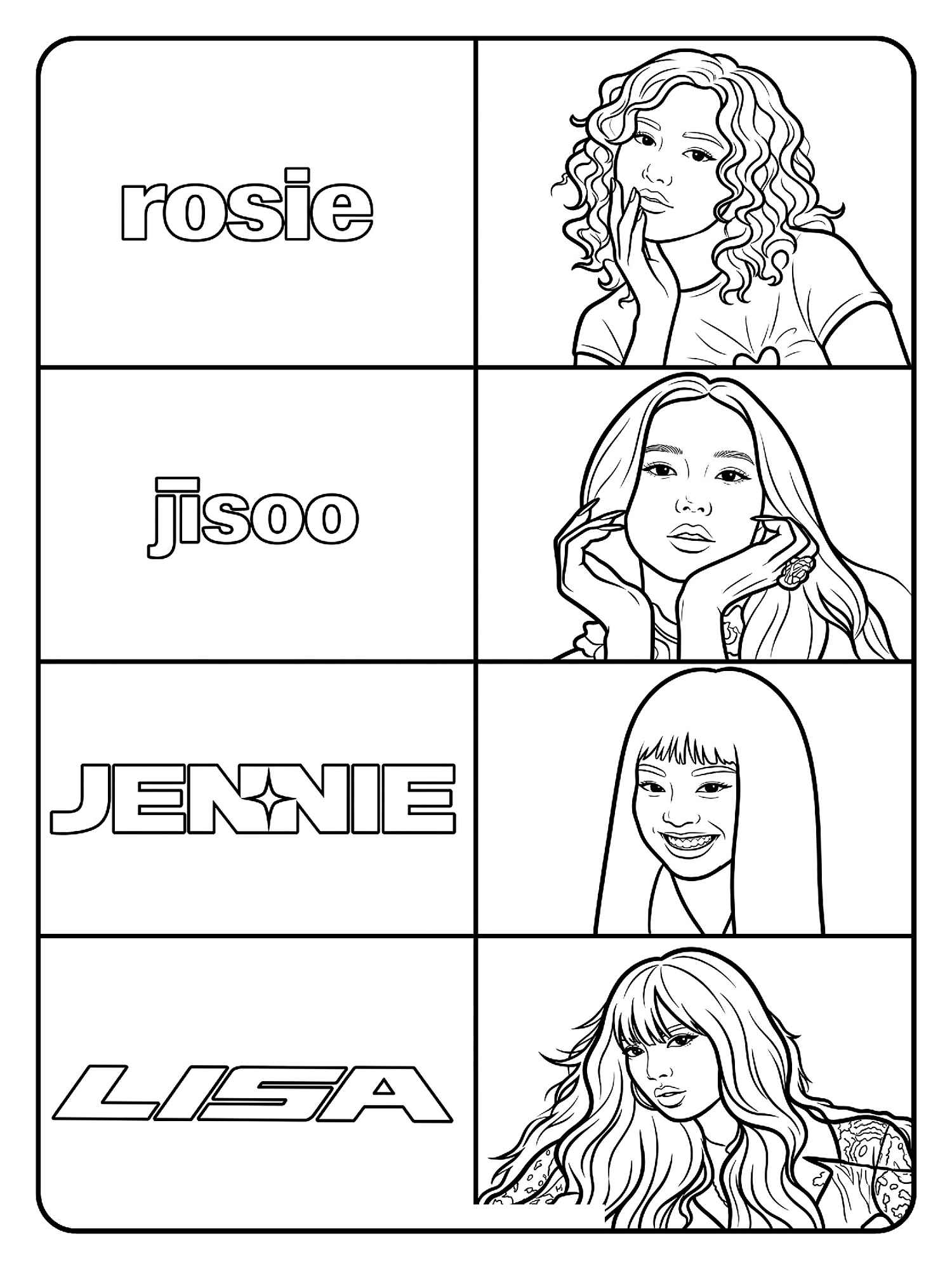 Desenho de Blackpink Desenho Colorir Imprimir 39