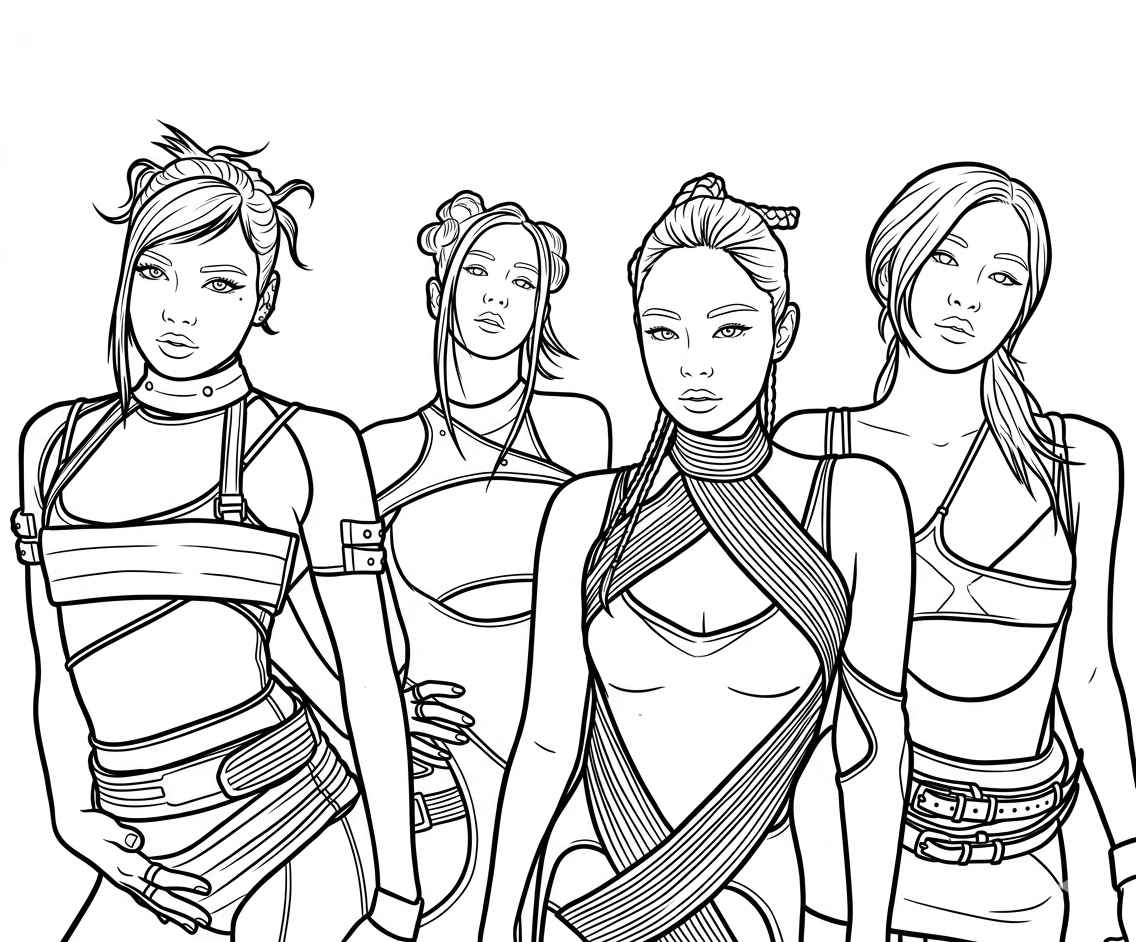 Desenho de Blackpink Desenho Colorir Imprimir 41