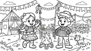 Desenho de Festa Junina Sao Joao Desenho Colorir Imprimir 8 Tocando Sanfona Na Festa