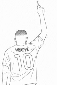 Desenho de Kylian Mbappé Desenho Colorir Imprimir 07