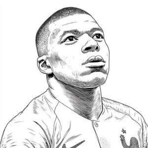 Desenho de Kylian Mbappé Desenho Colorir Imprimir 10