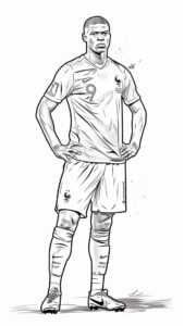 Desenho de Kylian Mbappé Desenho Colorir Imprimir 11