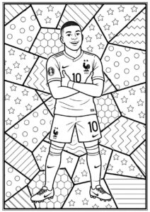 Desenho de Kylian Mbappé Desenho Colorir Imprimir 14
