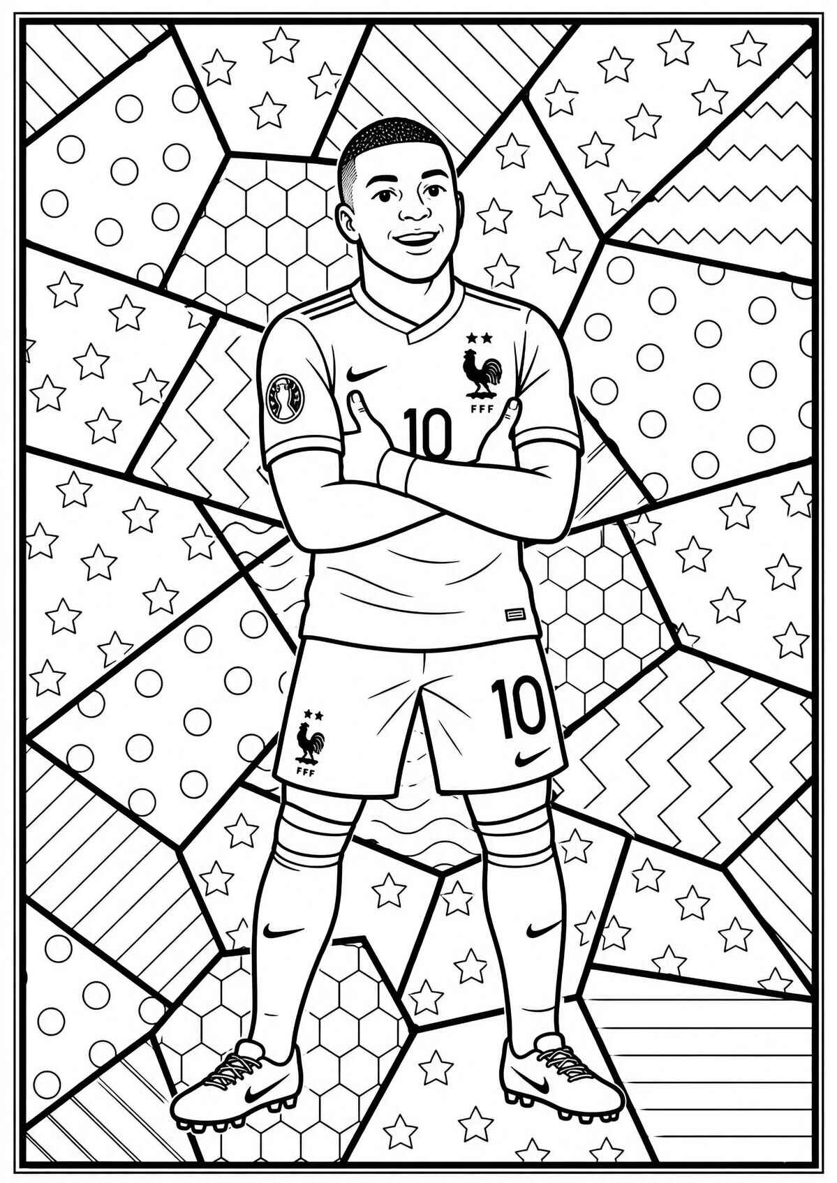 Desenho de Kylian Mbappé Desenho Colorir Imprimir 14