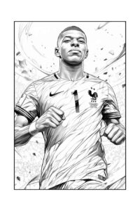 Desenho de Kylian Mbappé Desenho Colorir Imprimir 15