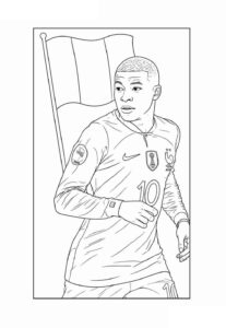 Desenho de Kylian Mbappé Desenho Colorir Imprimir 16