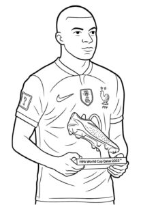 Desenho de Kylian Mbappé Desenho Colorir Imprimir 17